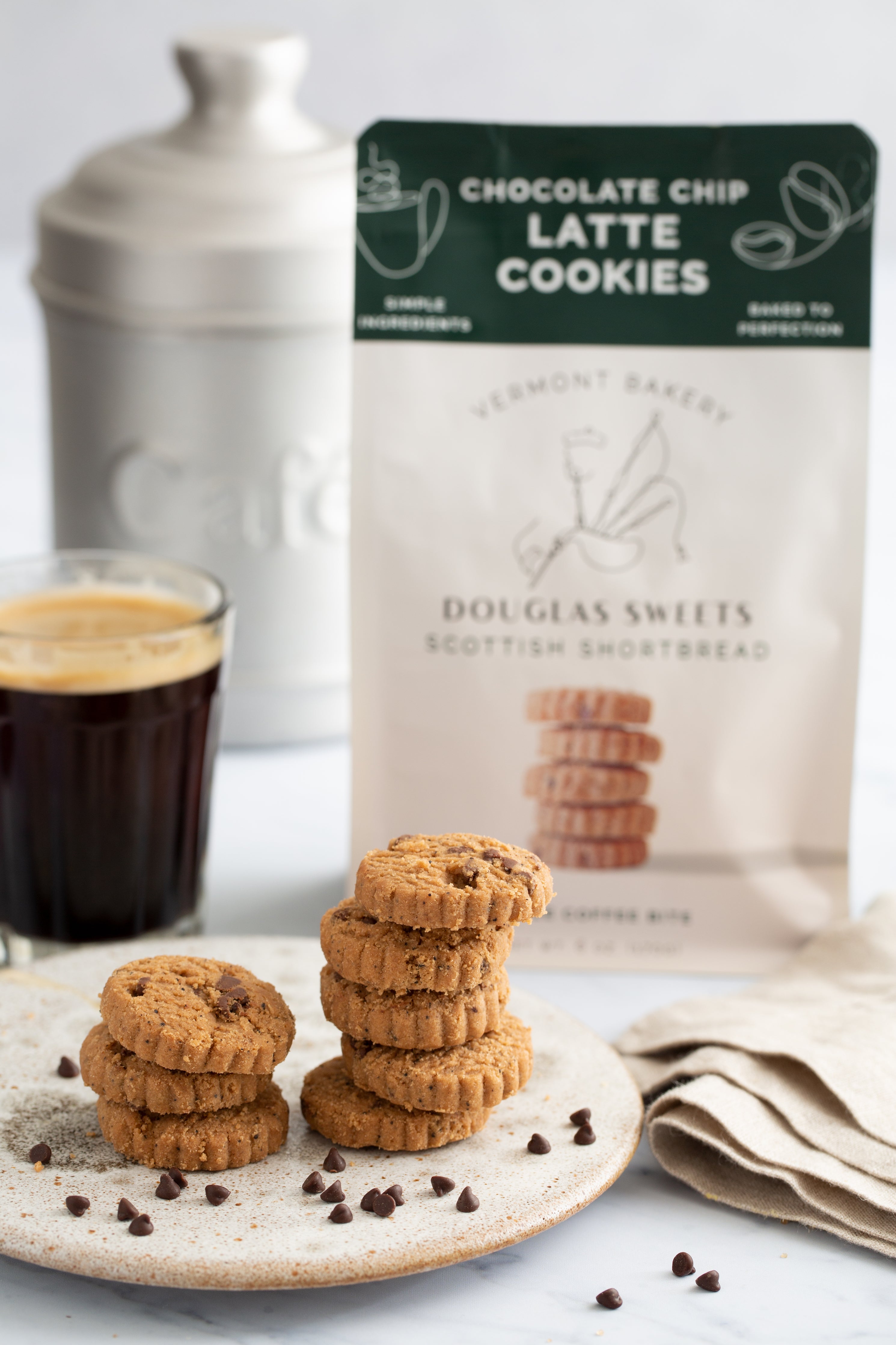 Latte Chocolate Chip Shortbread Cookies | Douglas Sweets – Douglas