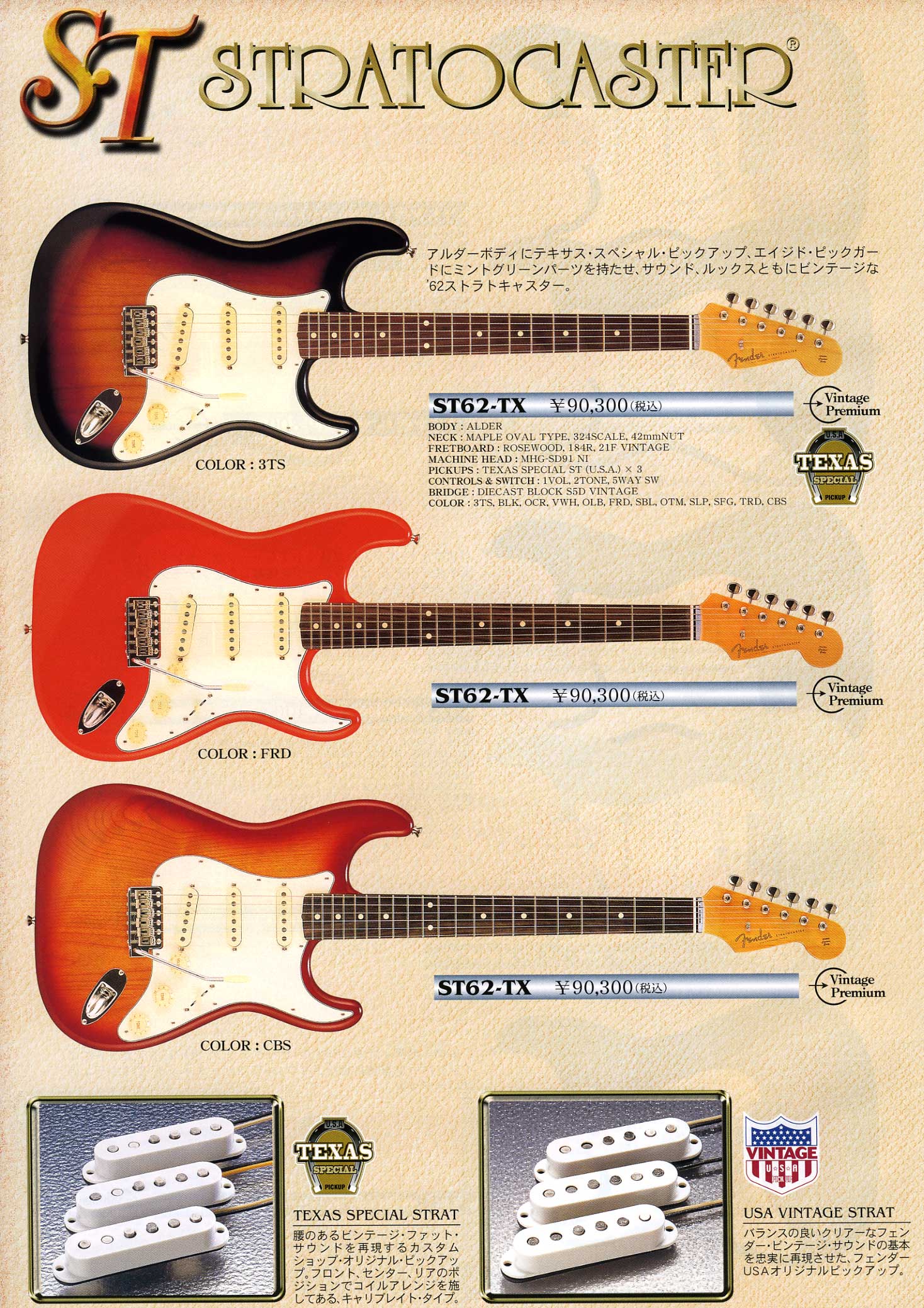 ST62-US TRD ギター Fender Japan ST62-70TX Torino Red Fender Japan