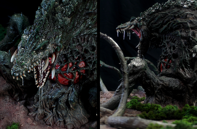 海洋堂】 ビオランテ 開口＆電飾＆ジオラマ 完成品