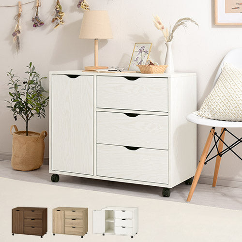 キャスター付きマルチキャビネット 本棚 ラック キャスター付き収納