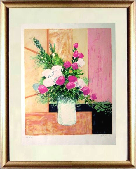 ジルベルトアルトー,リトグラフィ,ブーケ,花の絵,新築,開店祝い,贈り物