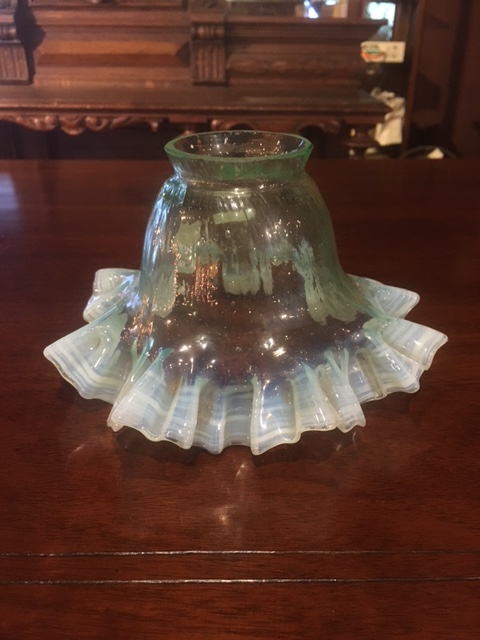 アンテイーク ウランガラス製の四角小物入れ ヴァセリン ガラス