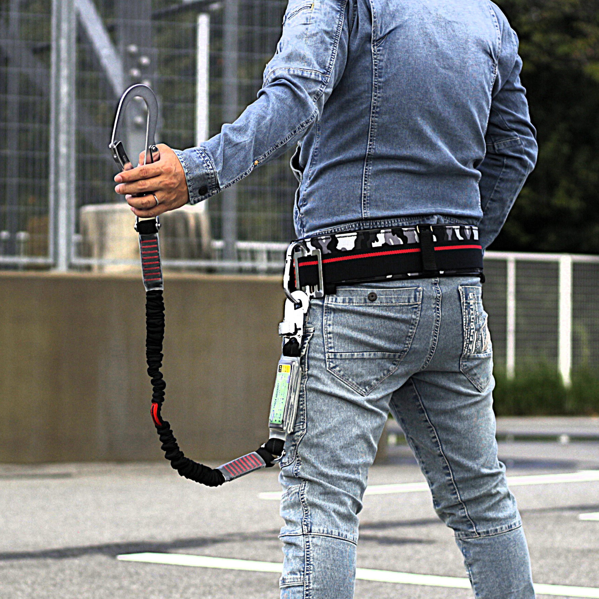 胴ベルト腰用 2丁掛け用ランヤード ノビロン 【脱着】 TBL-NV99-BK-BP