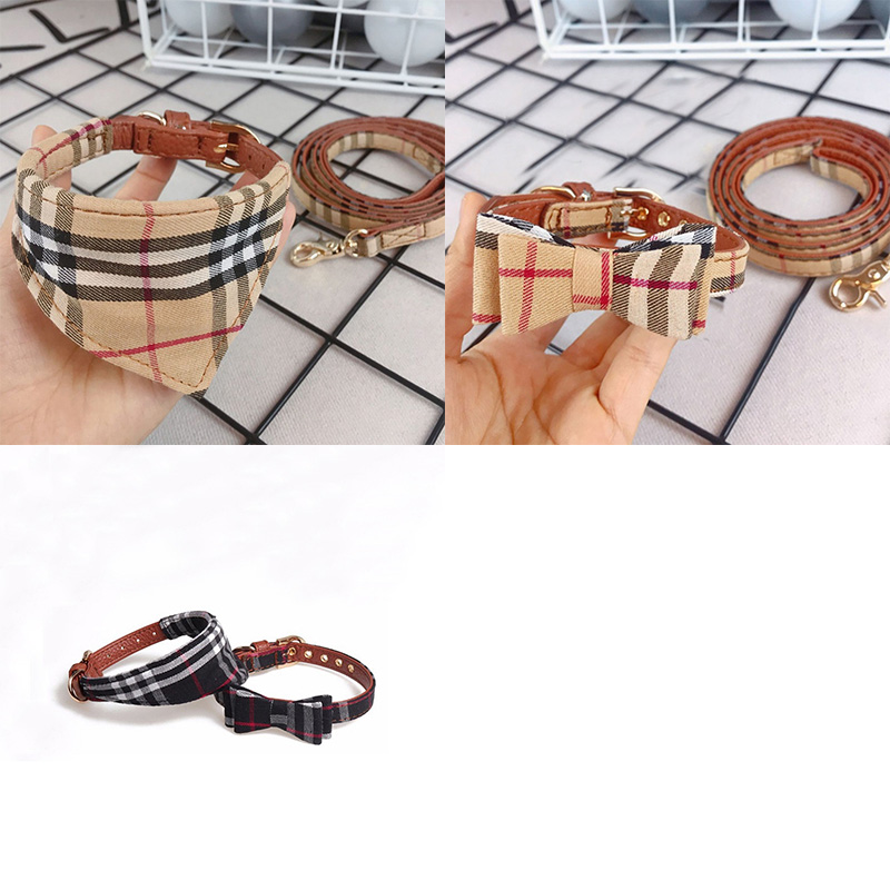 Burberry 犬 猫 首輪 リボン 牽引縄 2点セット ペット用品 耐久性