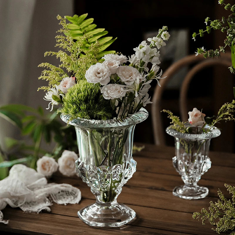 ブランドVITRONハンドカットのクリスタルフラワーガラスフラワーベース
