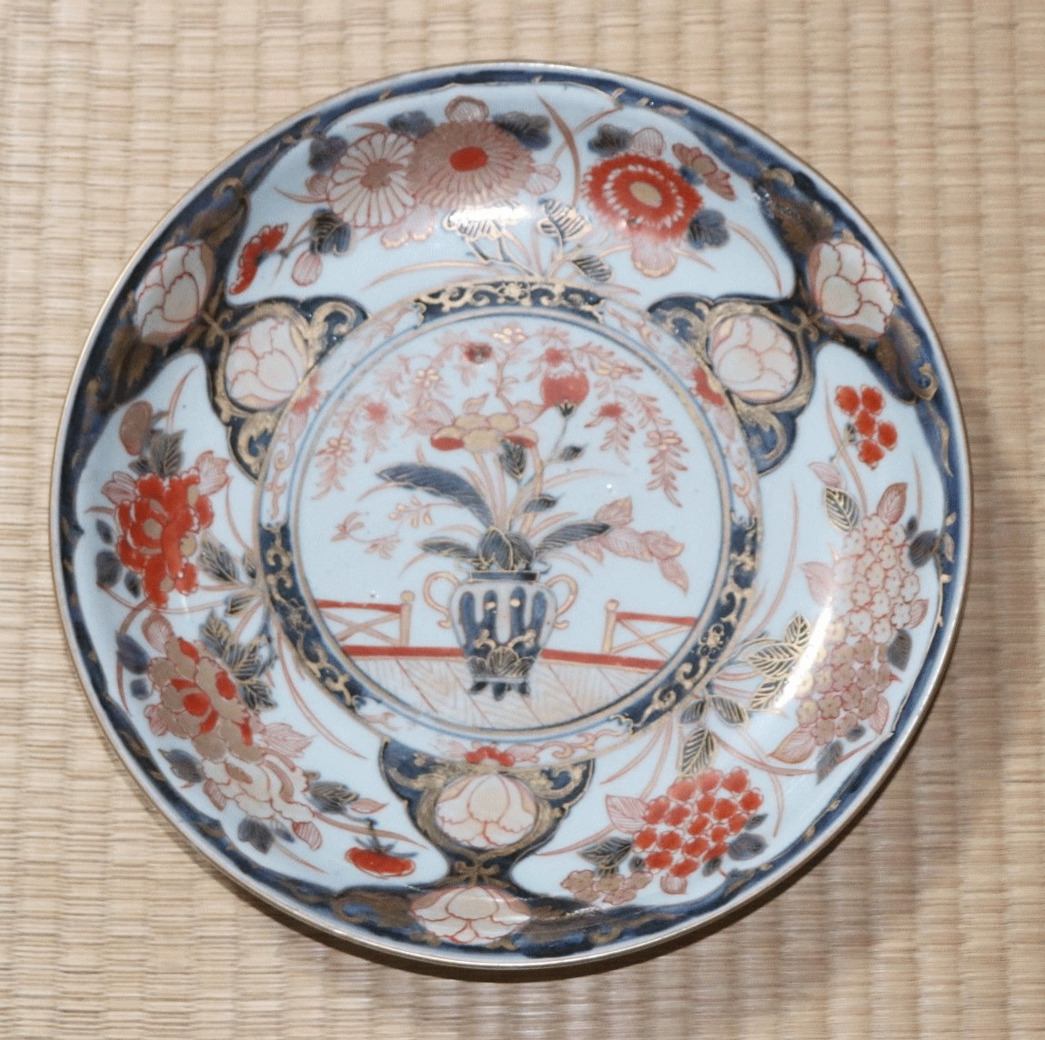 古伊万里 色絵 獅子に牡丹 梅に鶯の図 4寸皿 5枚 C233AS-fbsy 【公式