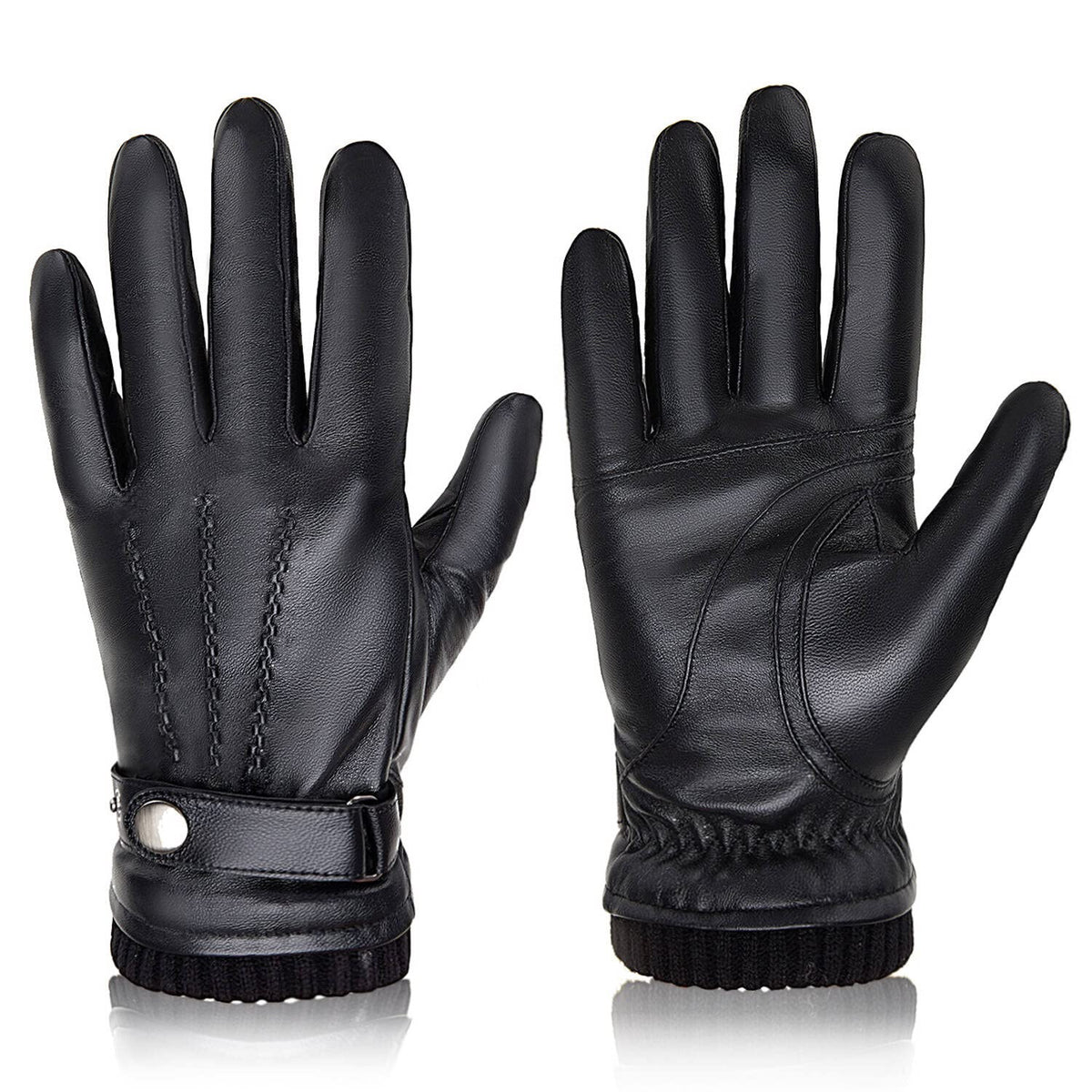 BISON DENIM Winter Sheepskin Leather Gloves – Kinzd