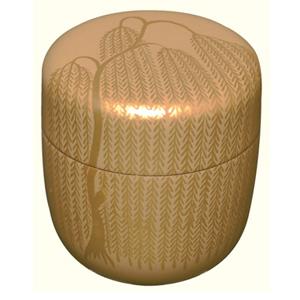 白塗中棗 柳蒔絵【販売】-茶道具は京都しみず孔昌堂