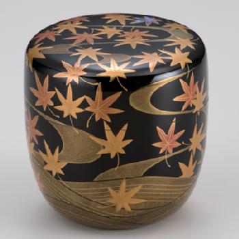 茶道具 輪島塗 米本匠伯作 竜田川蒔絵 中棗 共箱 V R5283茶道具 輪島塗