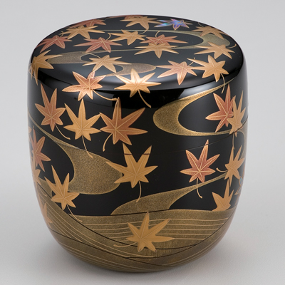 大棗 竜田川蒔絵 内銀地【販売】-茶道具は京都しみず孔昌堂