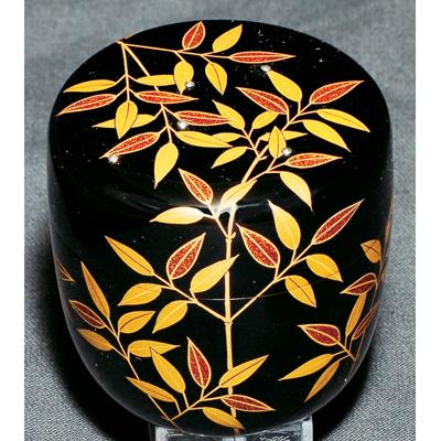 E571 棗 利休形中棗 了々斎好蒔絵 螺鈿 春野棗 茶入 抹茶