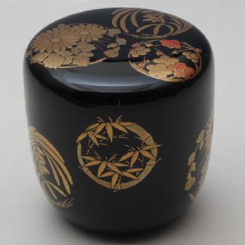 茶道具 君が代蒔絵 棗 DT749 茶道具 四君子蒔絵 長棗 林勝 共箱 漆芸