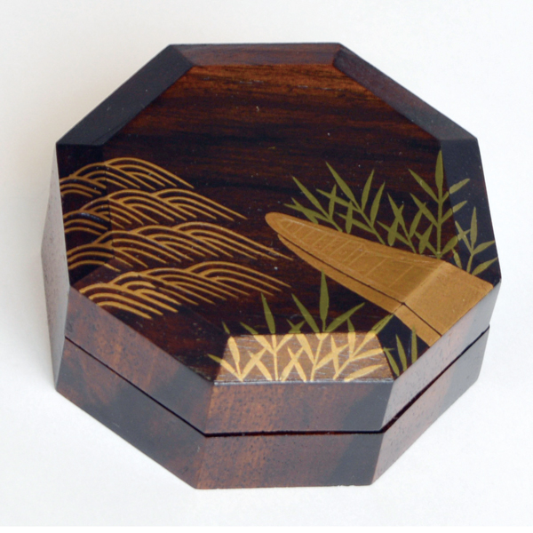 ☆ 銘木 総黒柿無垢造 黒柿 茶櫃 茶びつ 取込盆