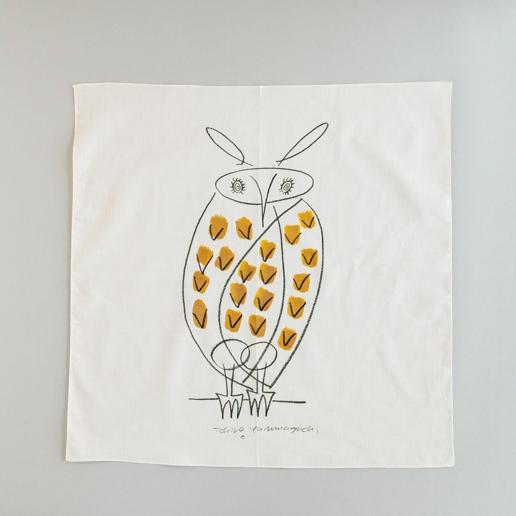 山口一郎 ハンカチ／フクロウ｜ハンカチ・靴下｜オルネ ド フォイユ