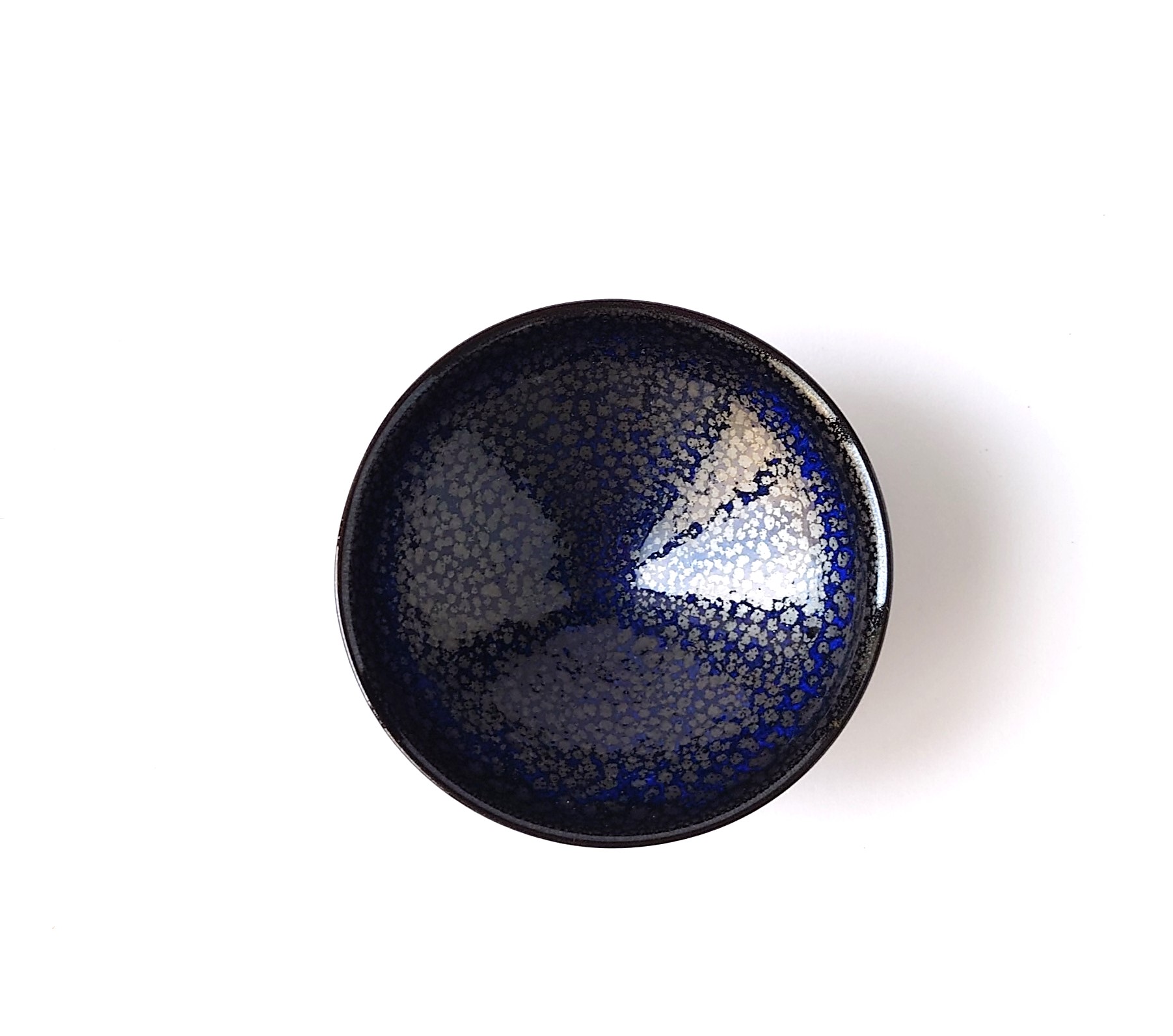 鎌田幸二 油滴翠青天目釉輪花鉢 天目 平鉢 京焼 コレクション 鎌田幸二