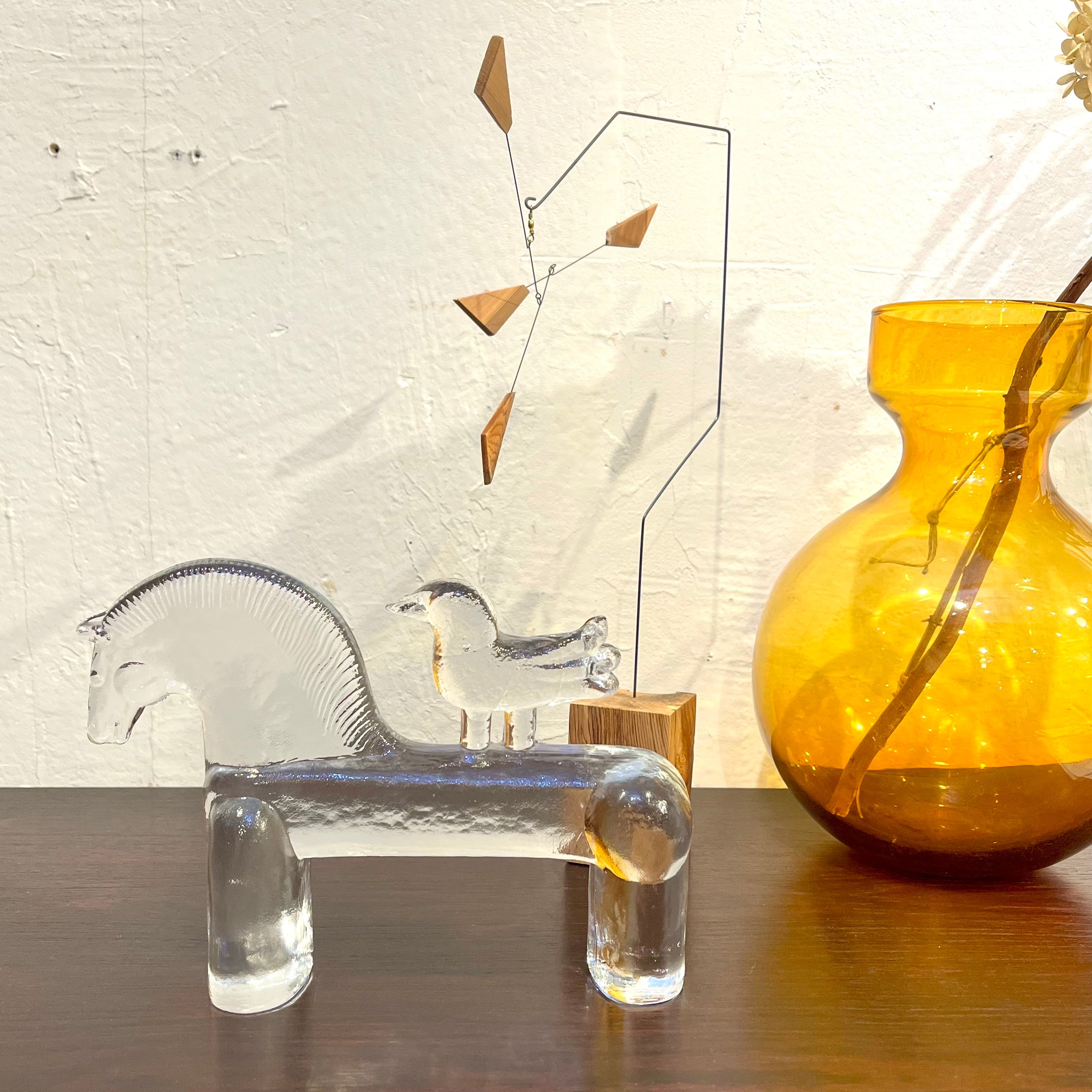 BODA ペーパーウェイト 鳥 ガラスオブジェ 北欧 刻印あり BODA