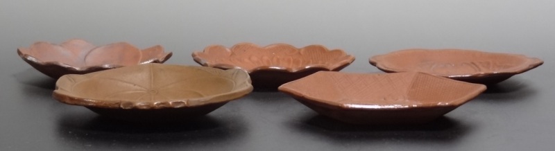 備前 花文 せんべい皿5種 仙遊洞