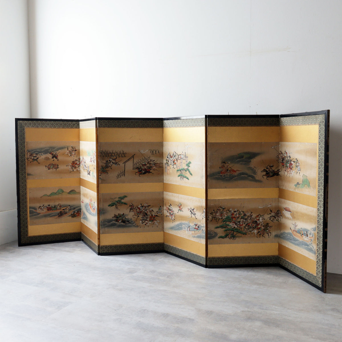 六曲屏風 平家物語絵巻【Folding screen The Tale of the Heike