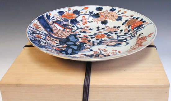 古美術青華堂｜H681 古伊万里・色絵金彩・元禄美人文皿（江戸時代）