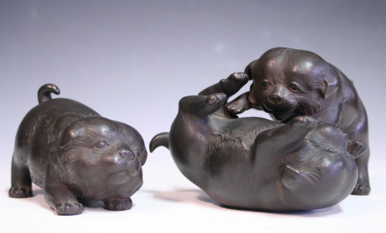 1890 時代物 人物 鍾馗 小鬼 怪獸 古美術 置物 【公式通販】