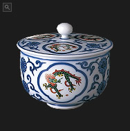 渋草焼 芳国舎 赤絵唐子紋陶鈴 11cm 渋草焼 芳国舎 赤絵唐子紋陶鈴