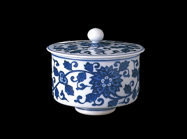 渋草焼 芳国舎 上丸文面取湯呑(フタ付） 渋草焼 芳国舎 上丸文面取湯呑