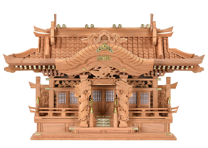 総ケヤキ材 最高級 入母屋屋根三社