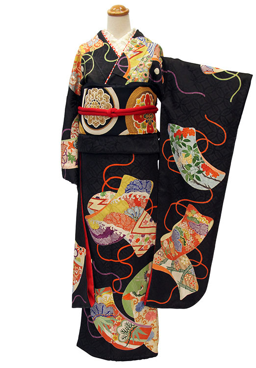 Rf-84 アンティーク黒振袖 それいゆ振袖レンタル