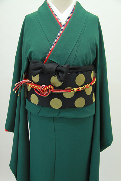 RF-164緑色グリーン無地振袖 それいゆ振袖レンタル