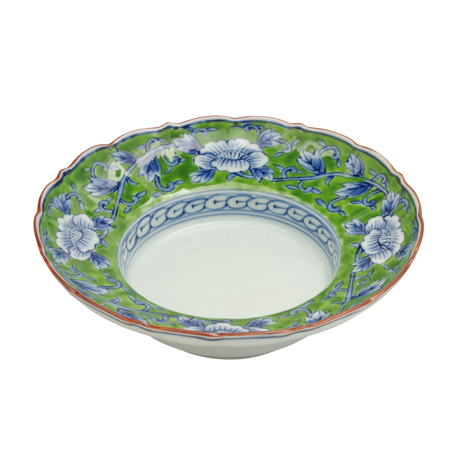 波佐見焼 錦 牡丹唐草 広渕深皿(緑) 15.5cm 洸琳窯の通販｜Studio1156