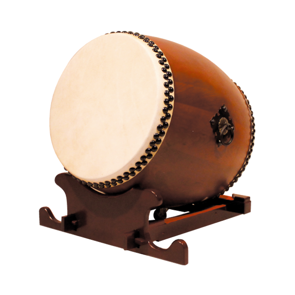 和太鼓 浅野太鼓 1尺5寸四角台座(キャスター付き) 破損あり 和太鼓