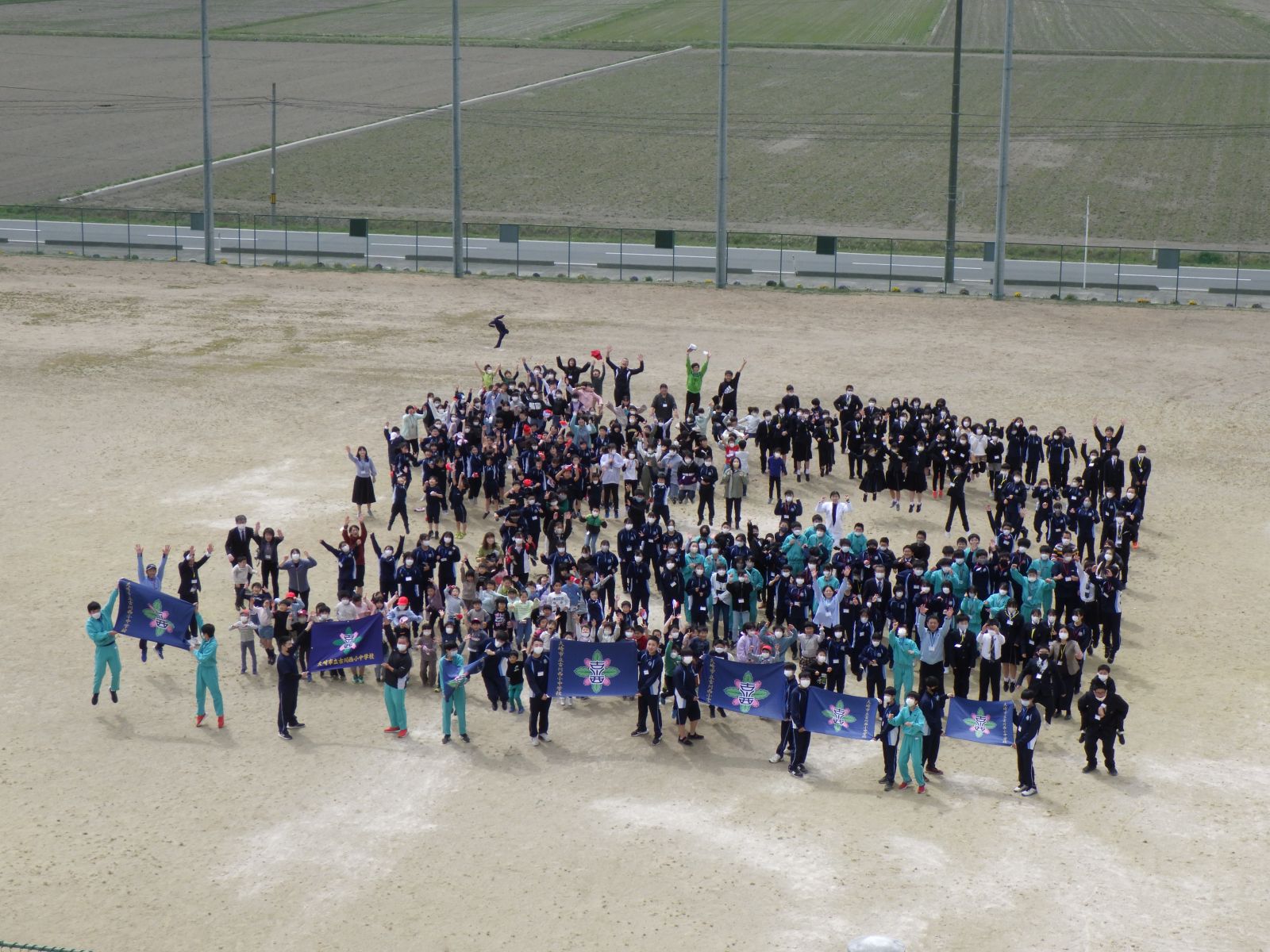 古い集合写真 宮城県立第一中学校第十一回卒業生及職員一同 川田 正澂