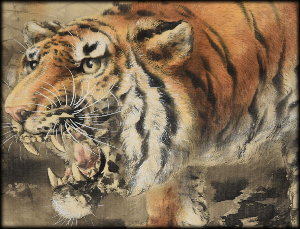 掛け軸/猛虎/清末玉峰？ 掛け軸/猛虎/清末玉峰？ 掛け軸/猛虎/清末玉峰