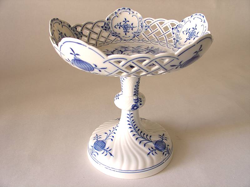 時代 マイセン ブルーオニオン 磁器 2段コンポート 飾り インテリア