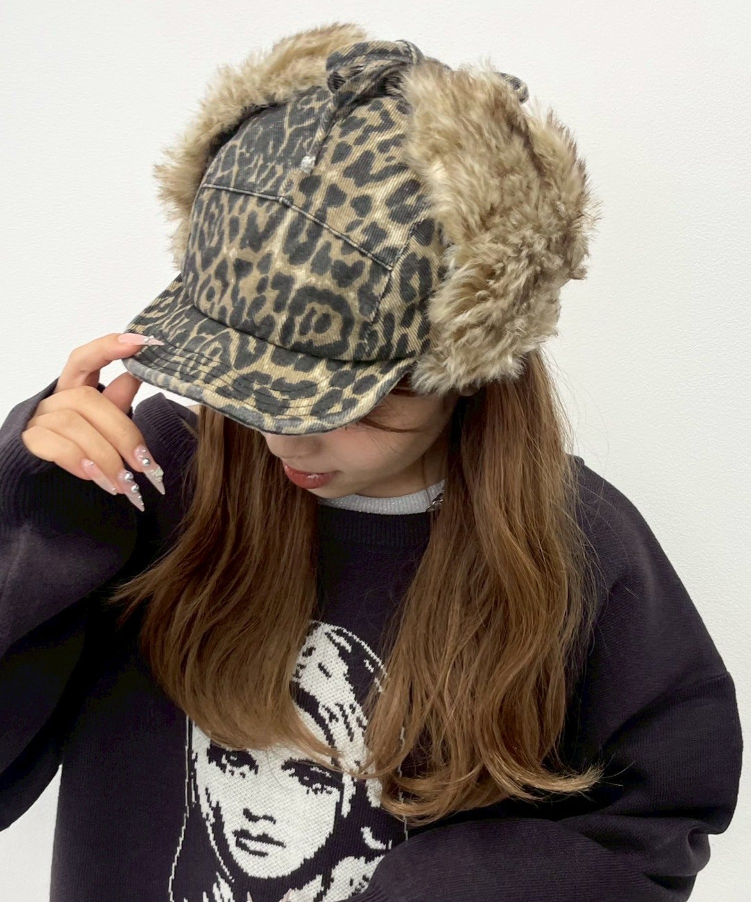 Cozy worldwide ヒョウ柄 スパイクキャップ Cozy world Wide】COZY