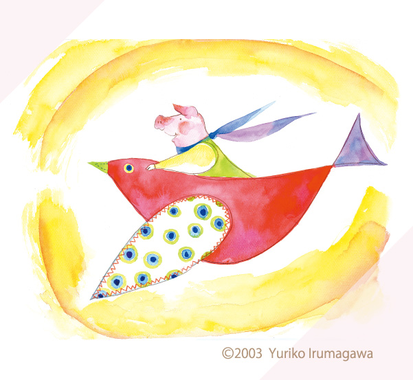 油絵 みーちゃん 夕方帰る子豚 油絵 みーちゃん 夕方帰る子豚