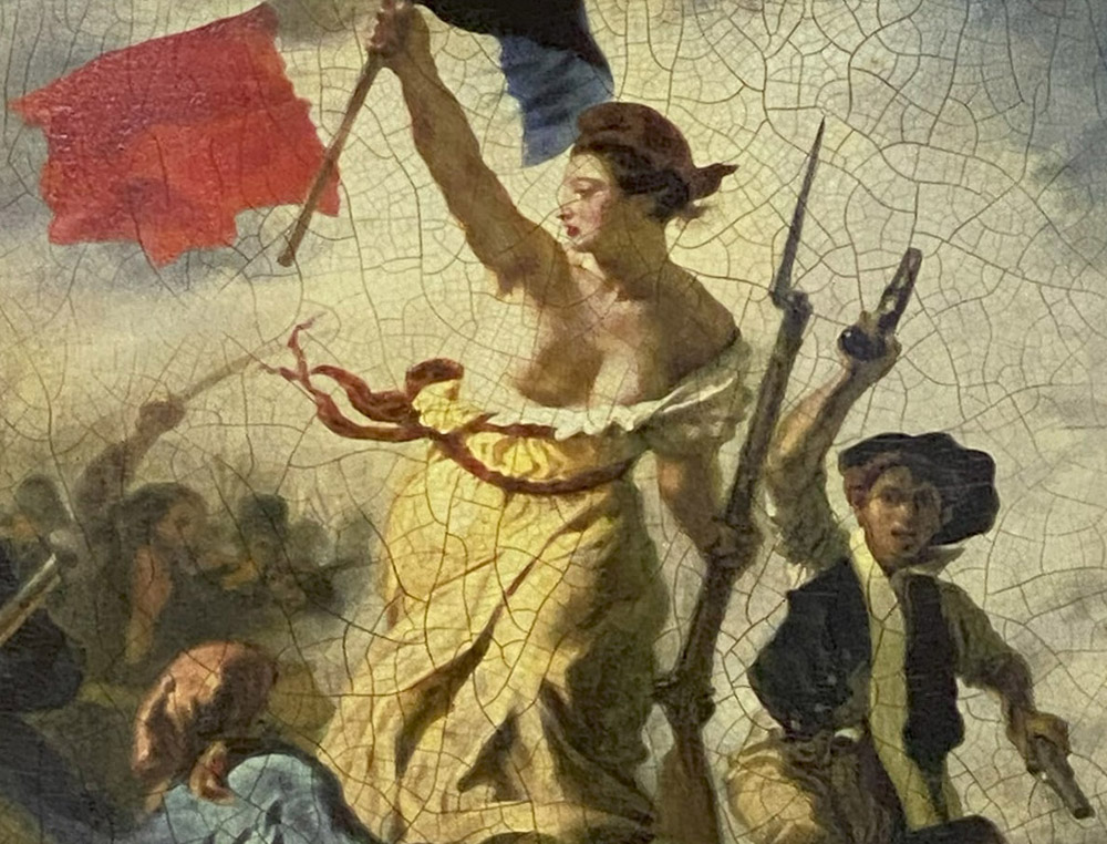 ドラクロワ 「民衆を導く自由の女神」 複製ポスター 額付 メディウム