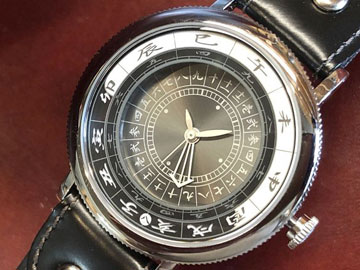 令和版 『江戸之刻』腕巻き仕様：鈍（にび）文字盤 (現代式 和時計