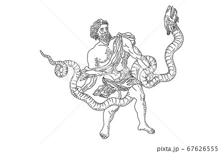 88星座影あり線なし白へびつかい座のイラスト素材 [67626555] - PIXTA