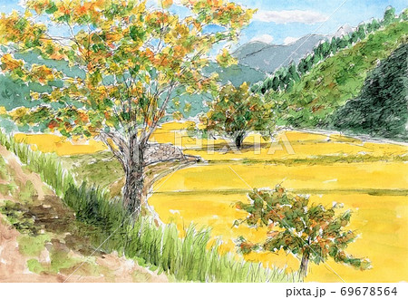 秋の風景のイラスト素材 [69678564] - PIXTA