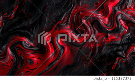 赤と黒の流れるような抽象アートのイラスト素材 [115387372] - PIXTA