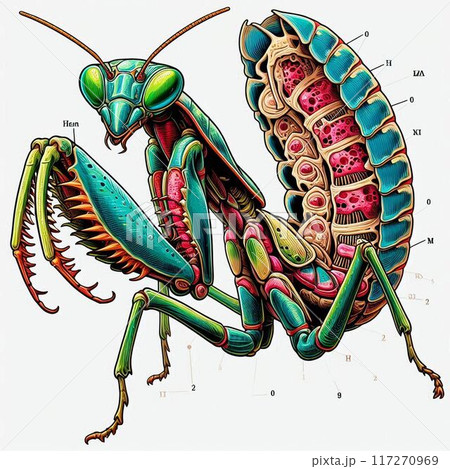 カマキリ 断面図のイラスト素材 [117270969] - PIXTA