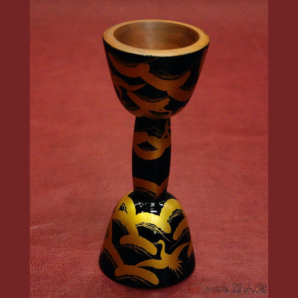 小鼓胴 松鶴紋様蒔絵小鼓胴