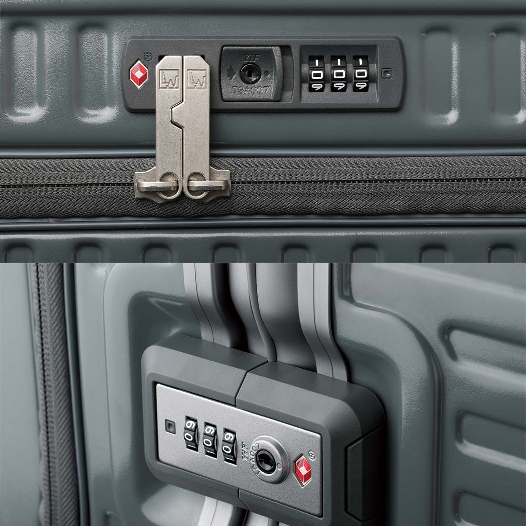 フロントオープン＆ストッパー付きダブルキャスター搭載の多機能スーツ