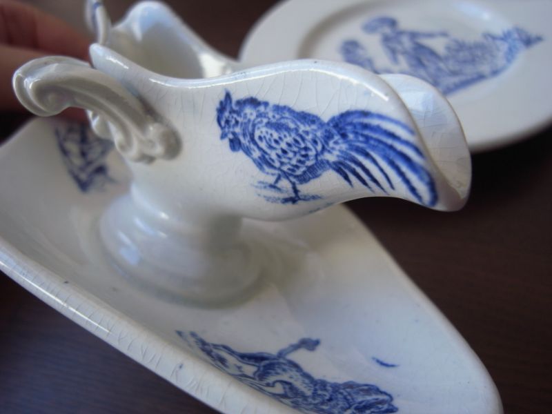 フランスアンティーク おままごと皿 3枚セット アンティーク ディ