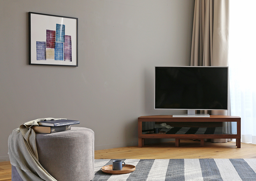 レッチェ 120コーナーTVボード WALNUT (W120×D44×H34.8cm)税込￥93,000