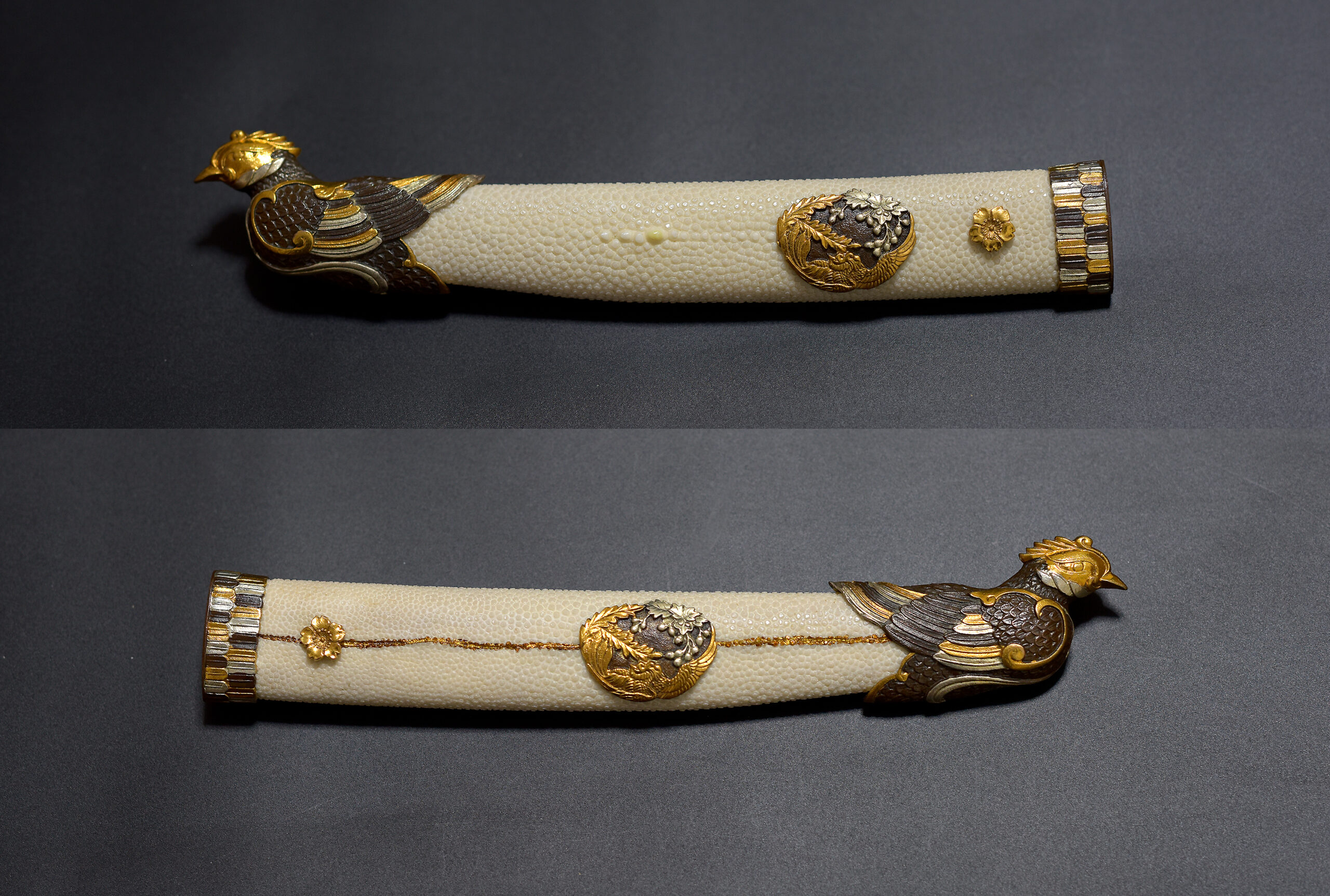 代赭紅溜鳳凰小太刀（丸天堂）金工刀装具 フェニックス朱雀火の鳥 刀剣