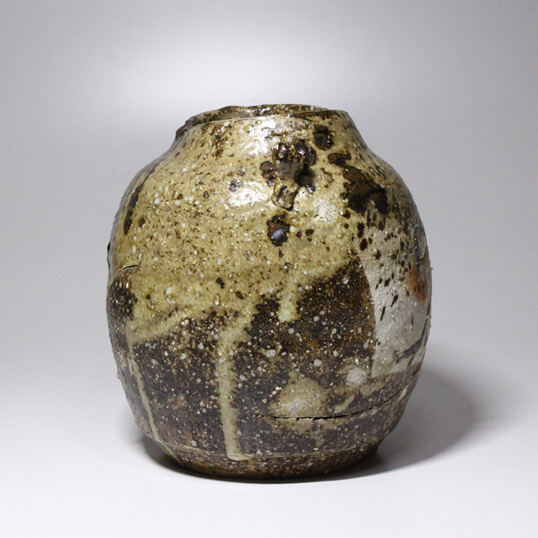 鯉江良二『オリベ耳つき壷』 共箱-瀧屋美術 鎌倉の美術品専門店 販売買取