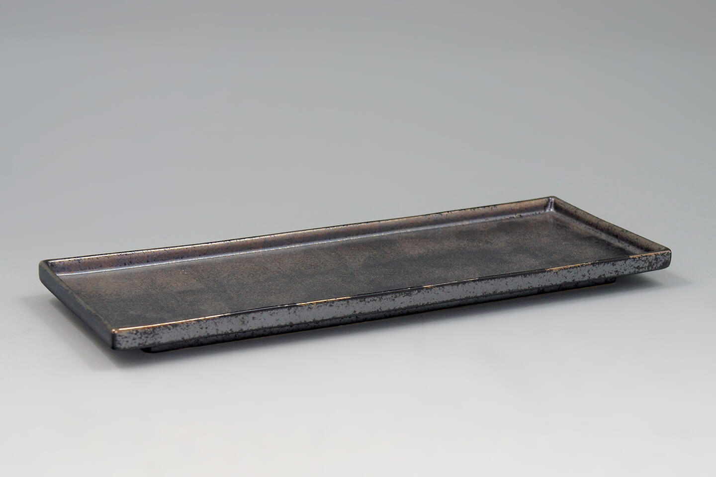 立渕25cm長角皿 銀砂銀彩市松 - 【公式】田代陶器店 TASHIRO TOUKITEN