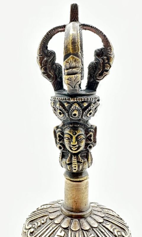 チベット密教法具 ガンター（金剛鈴）（五智如来）＆五鈷杵セット M-